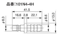画像2: QDC101シリーズ　ニップル　φ8ホース用タイプ