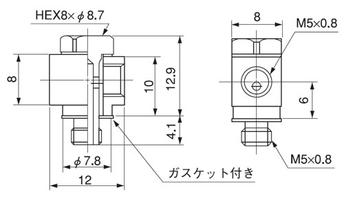 画像: 竹のこ継手　バーブタイプパーツ　ユニバーサルエルボブロック